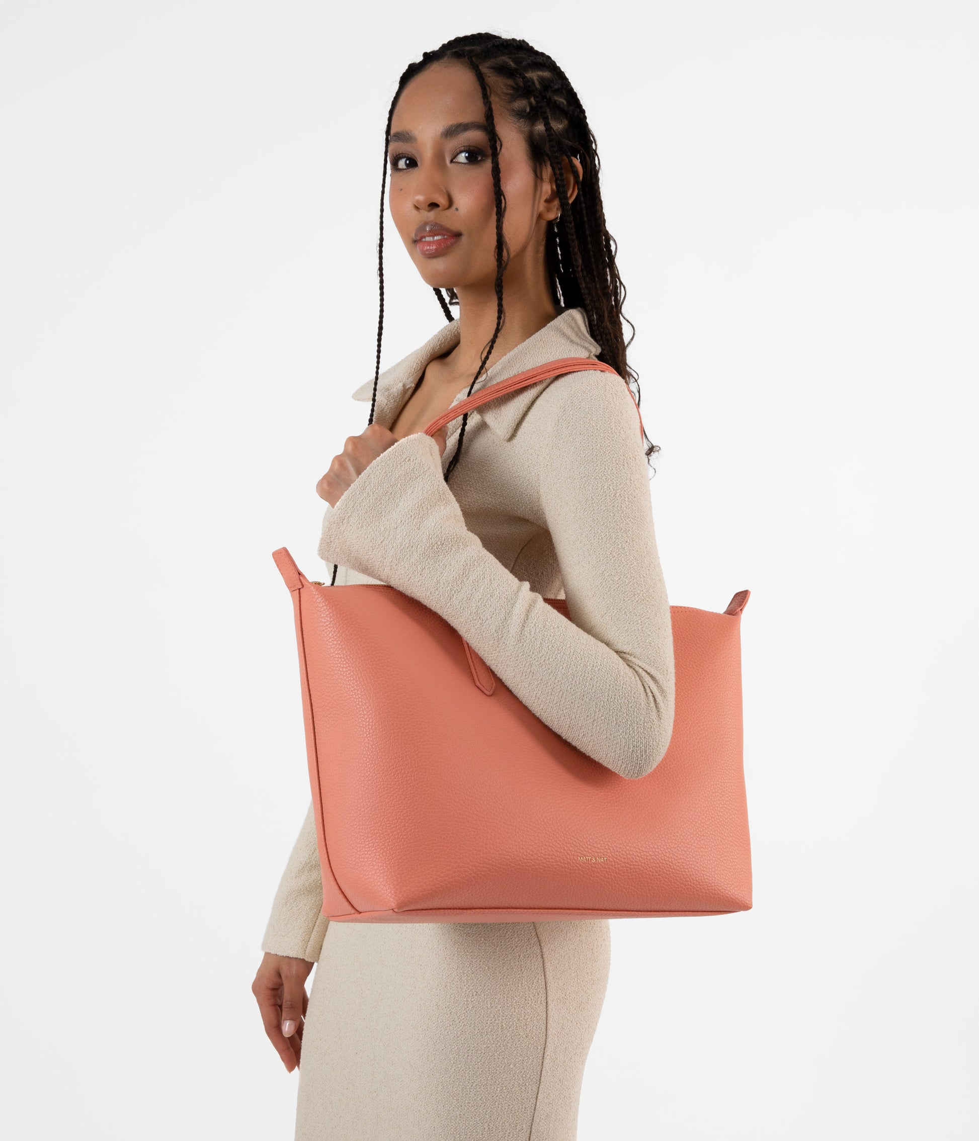 ABBI Vegan Tote Bag - Purity | Color: Orange, Pink - variant::plush