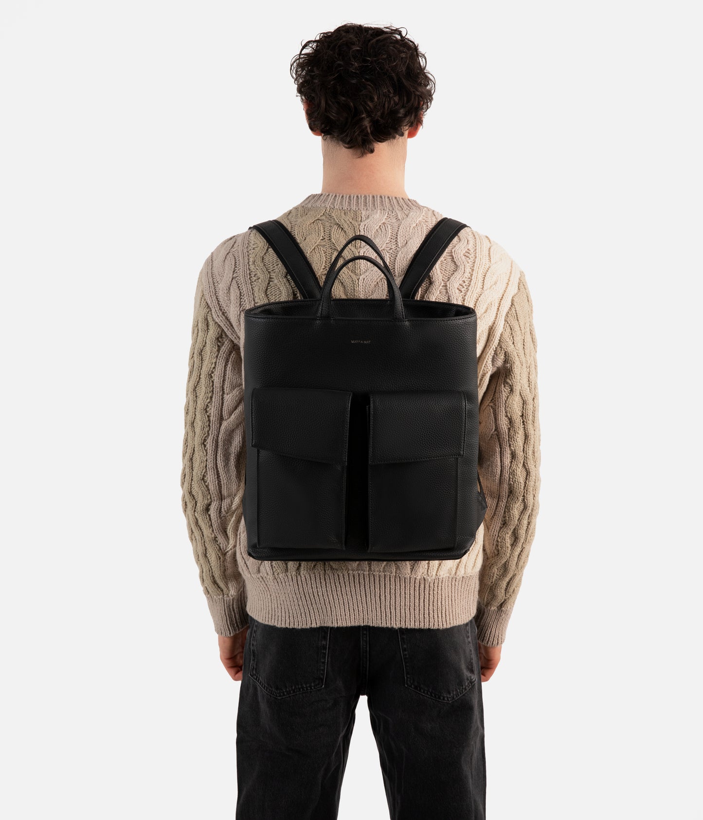 MYRON Vegan Backpack - Purity | Color: Black - variant::black