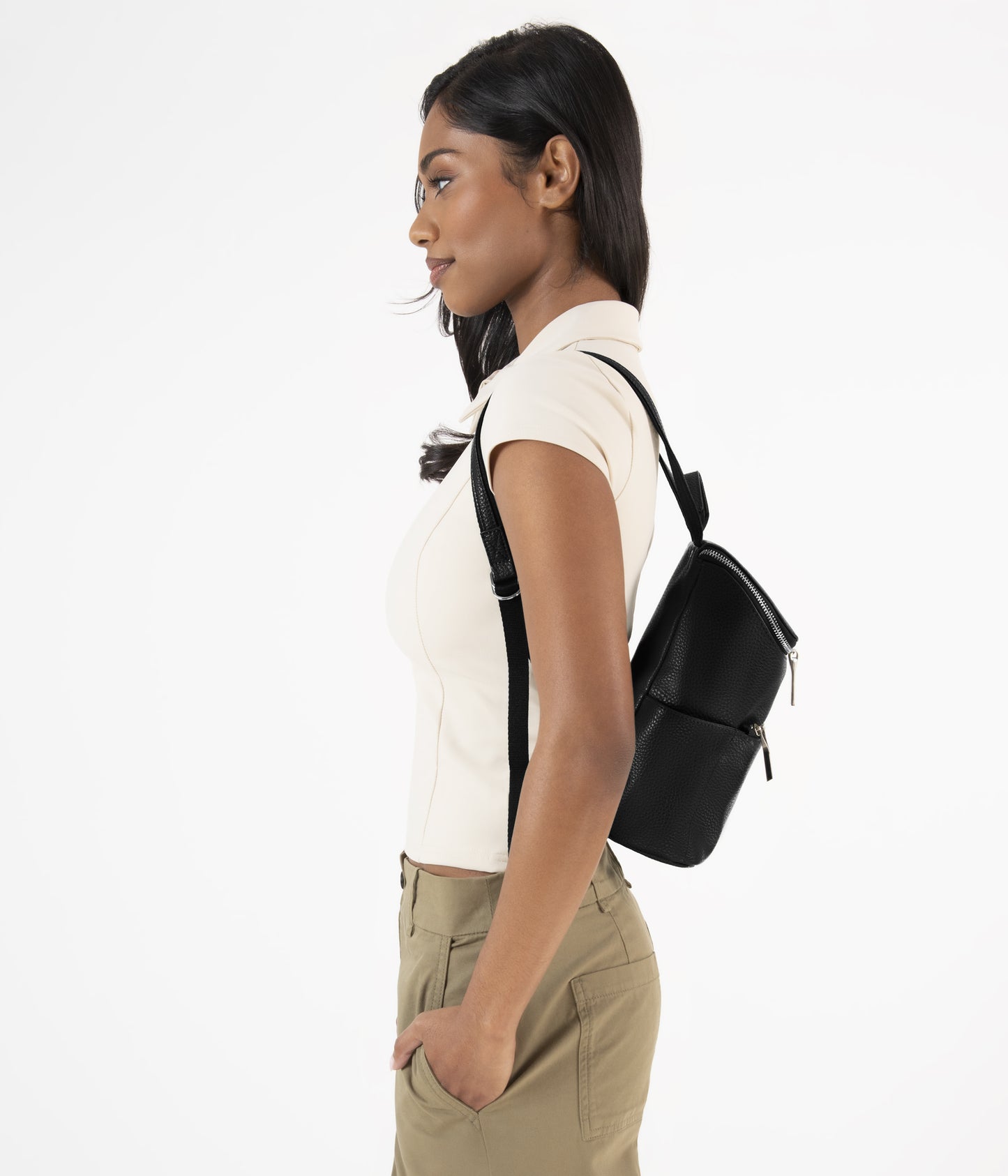 BRAVESM Small Vegan Backpack - Purity | Color: Black - variant::black