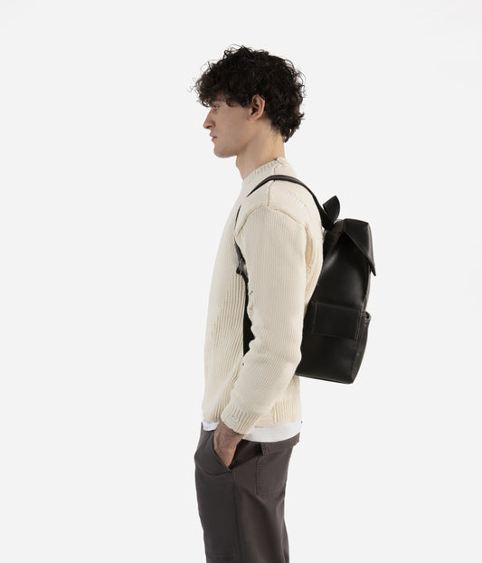 MIKAL Vegan Backpack - Vintage | Color: Black - variant::black