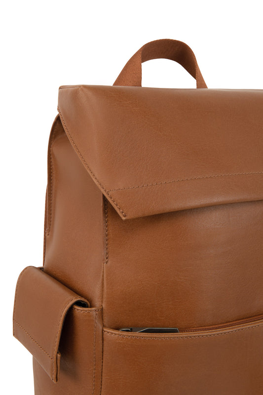 MIKAL Vegan Backpack - Vintage | Color: Brown - variant::chili
