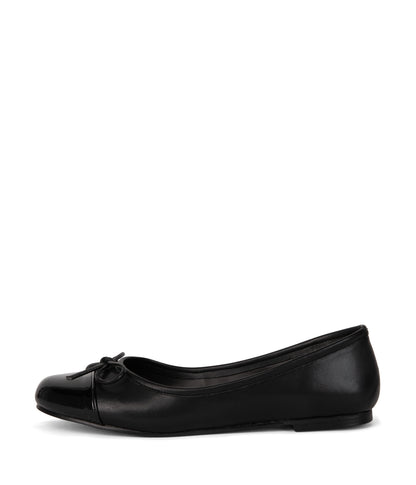 MAHON Women's Vegan Ballerina Flats | Color: Black - variant::black