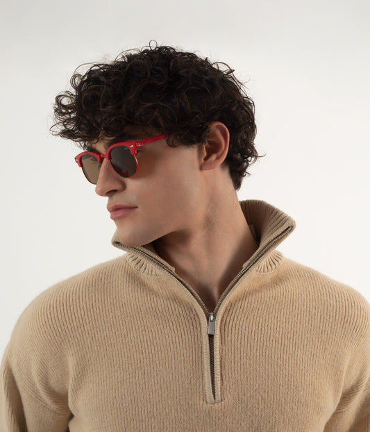 BUA Clubmaster Sunglasses | Color: Red, Brown - variant::red
