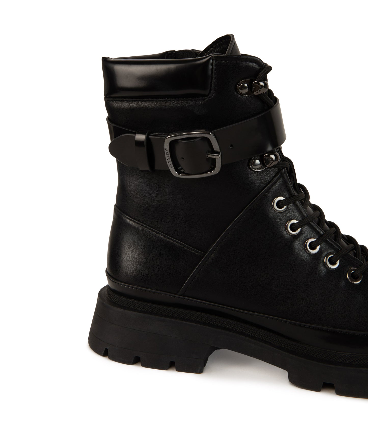 TOMEI Women's Vegan Combat Boots | Color: Black - variant::black