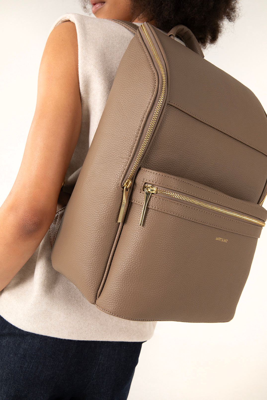 REMI Vegan Backpack Grain Matt Nat Canada