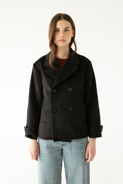 RIA Women's Vegan Wool Coat | Color: Black - variant::black