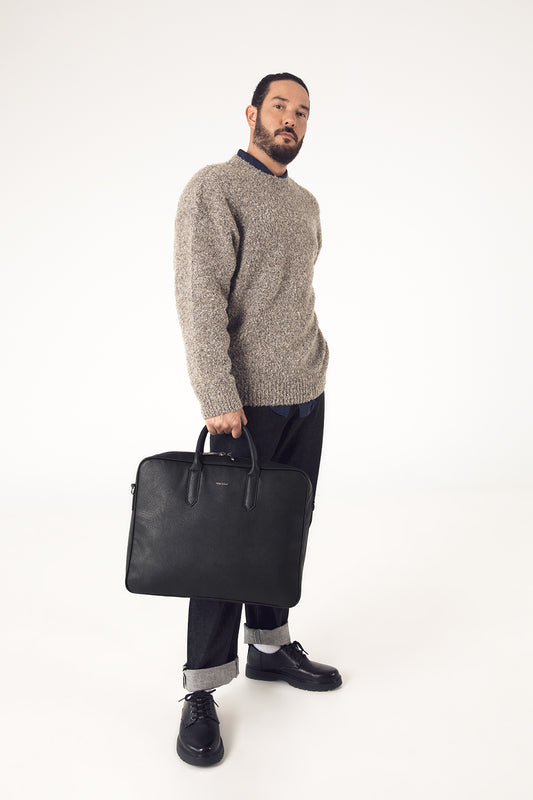 ELON Vegan Briefcase - Purity | Color: Black - variant::black