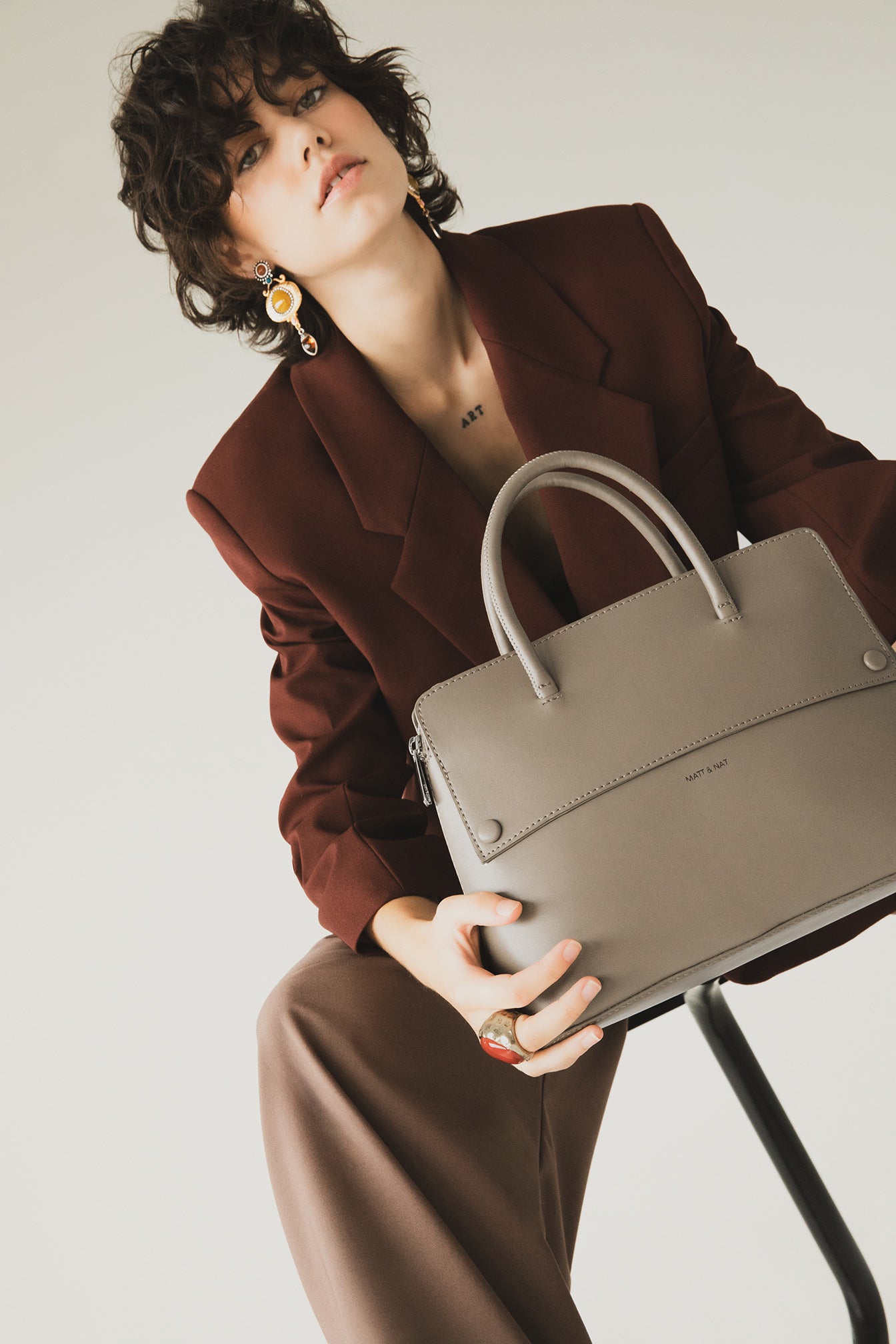 SILVA Vegan Satchel - UPPEAL™ | Color: Black - variant::black