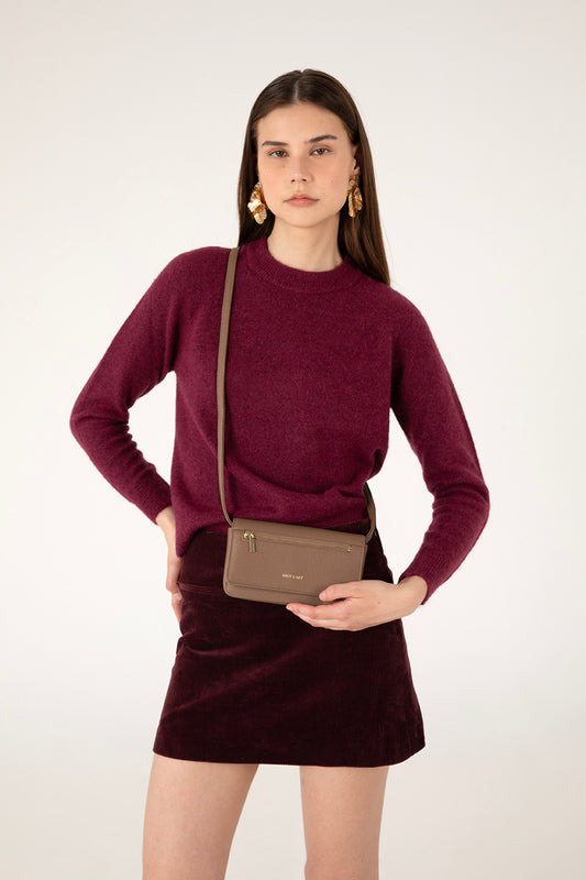 ERIN Vegan Crossbody Bag - Grain | Color: Black - variant::black