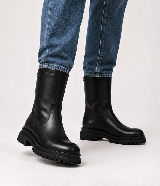 ENIYA Women's Vegan Mid-Calf Boot | Color: Black - variant::black