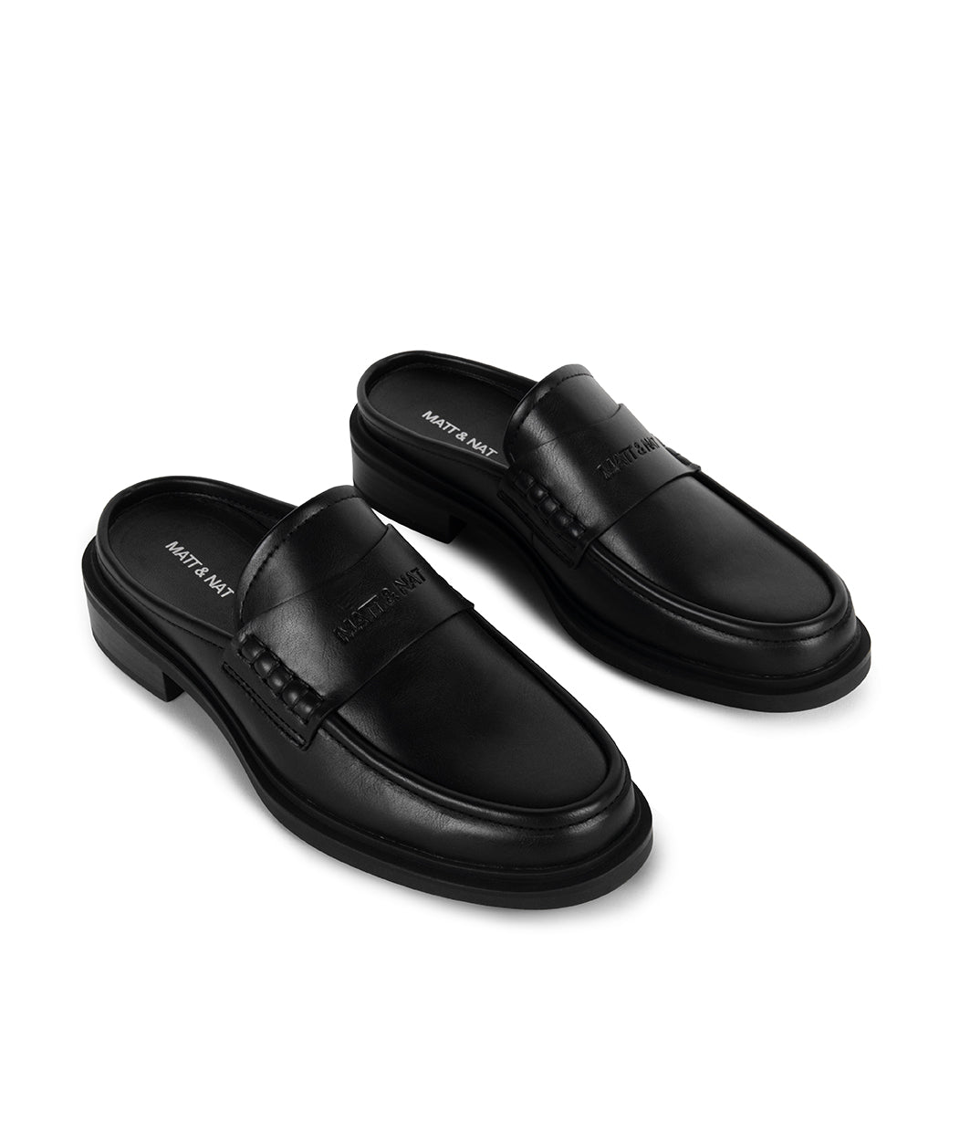 HEIDI Women's Vegan Slip On Mules | Color: Black - variant::black
