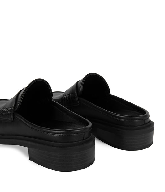 HEIDI Women's Vegan Slip On Mules | Color: Black - variant::black