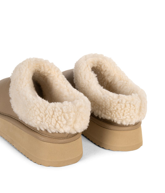 SOOKI Women's Vegan Slip On Mules | Color: Beige - variant::beige