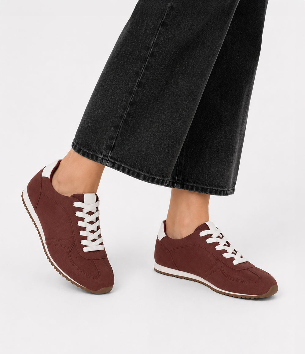 ZETTA Women's Vegan Sneakers | Color: Dull Red - variant::dullred