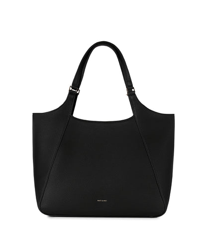 CHARLOT Vegan Tote Bag - Grain | Color: Black - variant::black