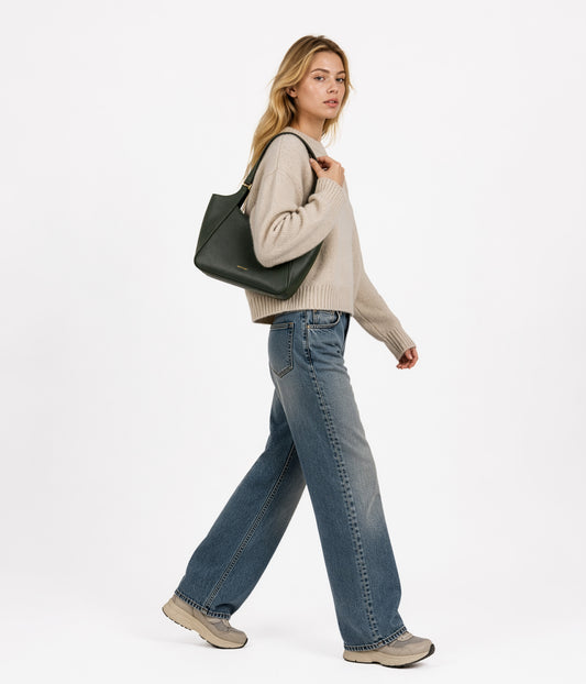 CHARLOT SM Vegan Tote Bag - Grain | Color: Black - variant::black