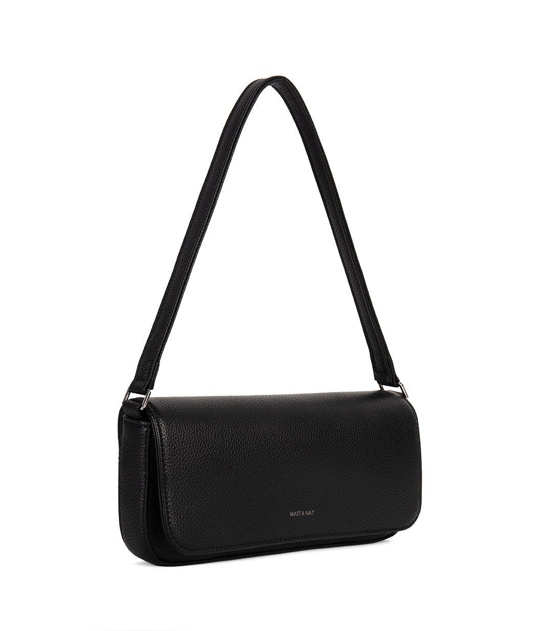 ENA Vegan Shoulder Bag - Grain | Color: Black - variant::black