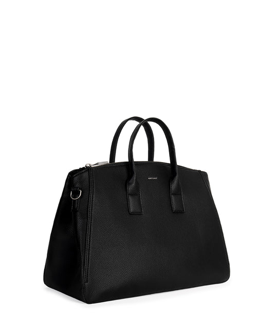 GIGI Vegan Weekender Bag - Grain | Color: Black - variant::black
