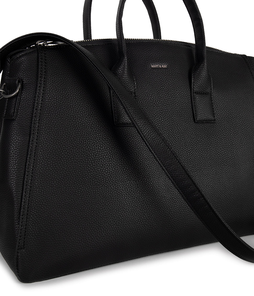 GIGI Vegan Weekender Bag - Grain | Color: Black - variant::black
