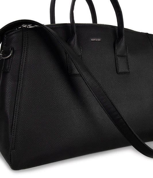 GIGI Vegan Weekender Bag - Grain | Color: Black - variant::black