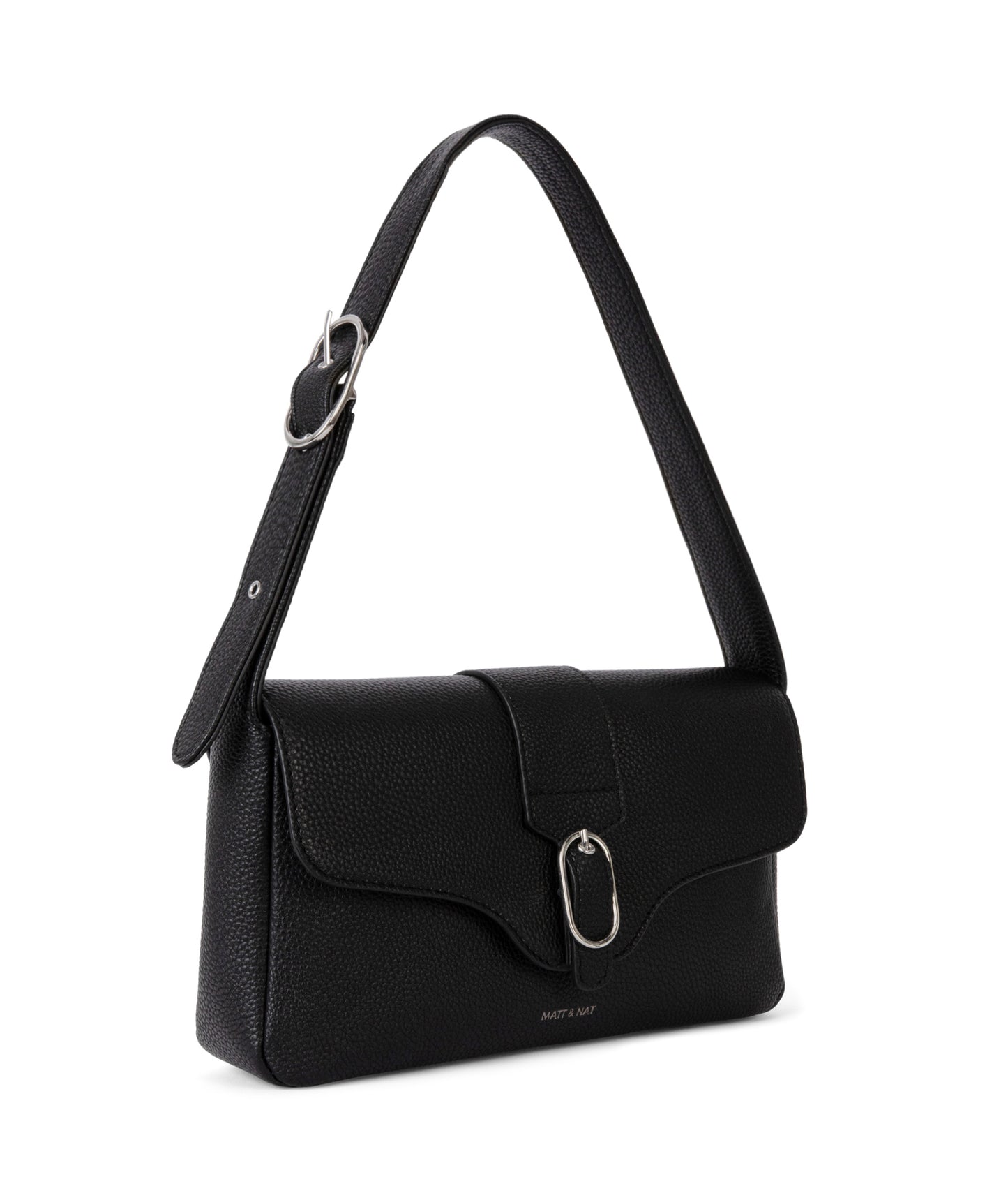 ISABELLE Vegan Shoulder Bag – Grain | Color: Black - variant::black