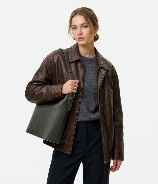 JESA Vegan Hobo Bag - Grain | Color: Rosemary - variant::rosemary