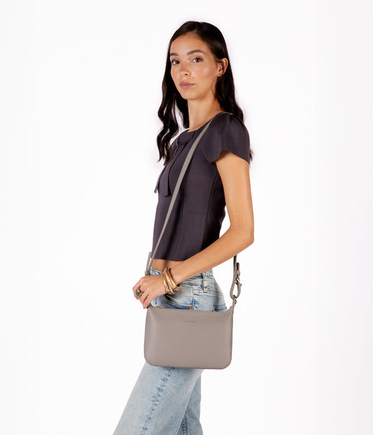 JINA Vegan Shoulder Bag - Grain | Color: Black - variant::black