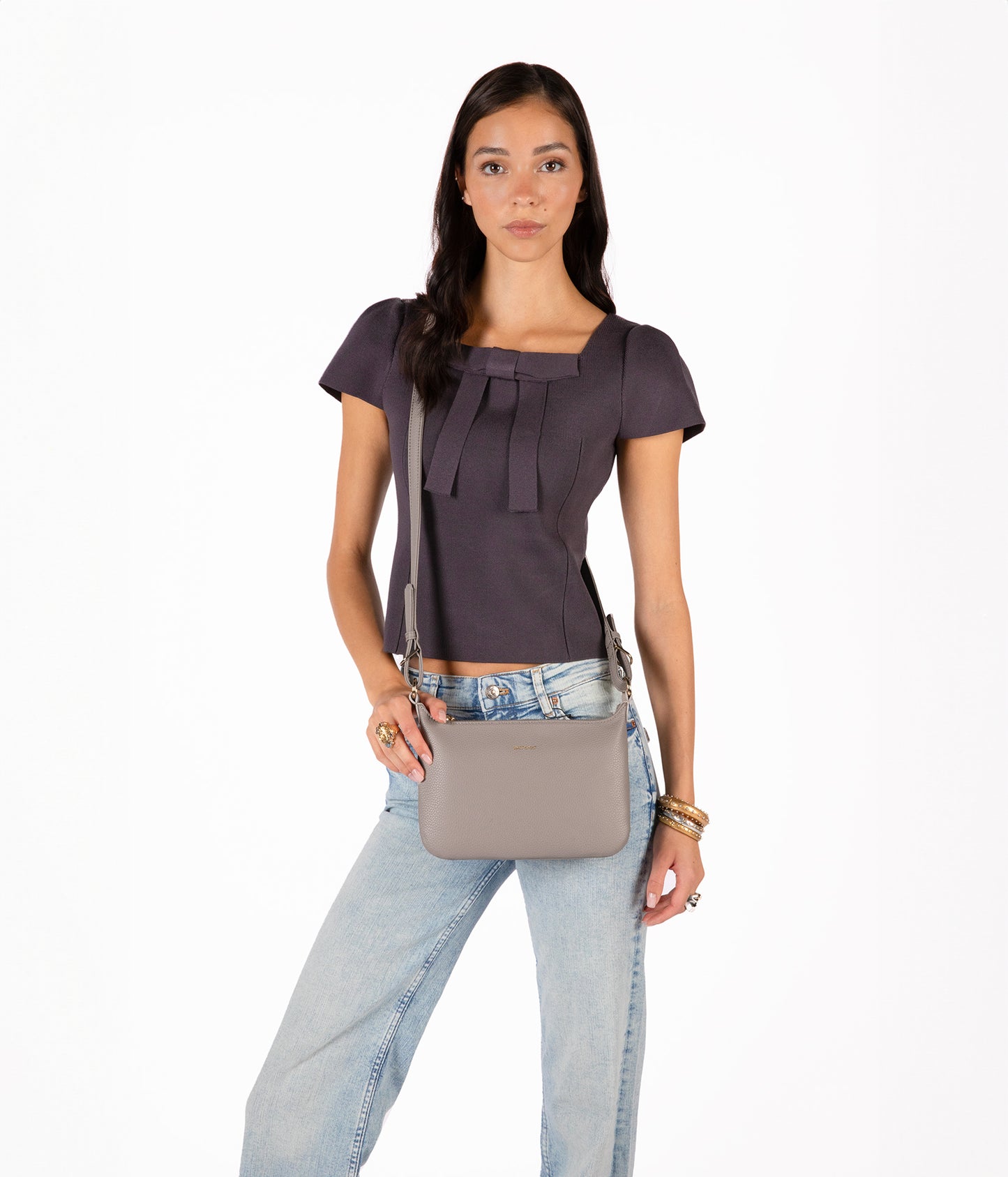 JINA Vegan Shoulder Bag - Grain | Color: Cherry - variant::cherry