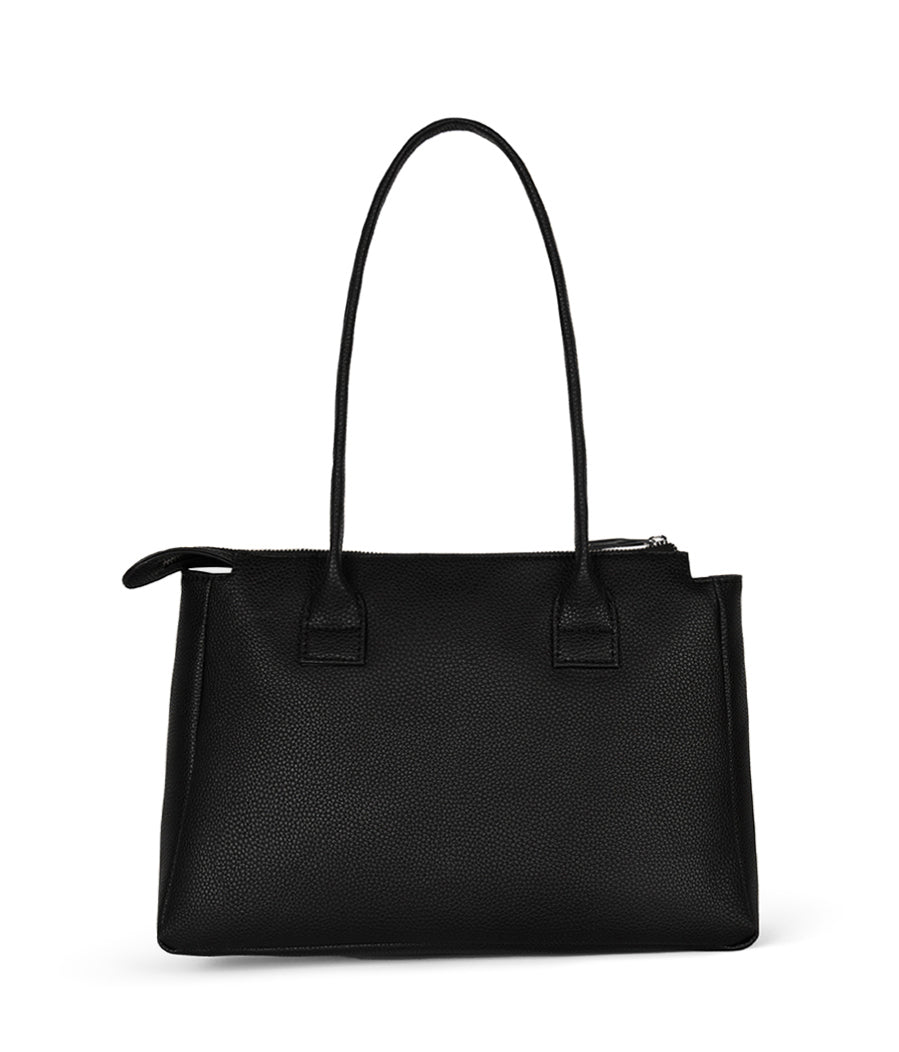 JORDI Vegan Tote Satchel – Grain | Color: Black - variant::black