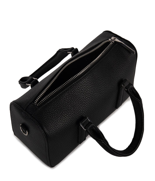LUCE Vegan Crossbody Bag - Grain | Color: Black - variant::black
