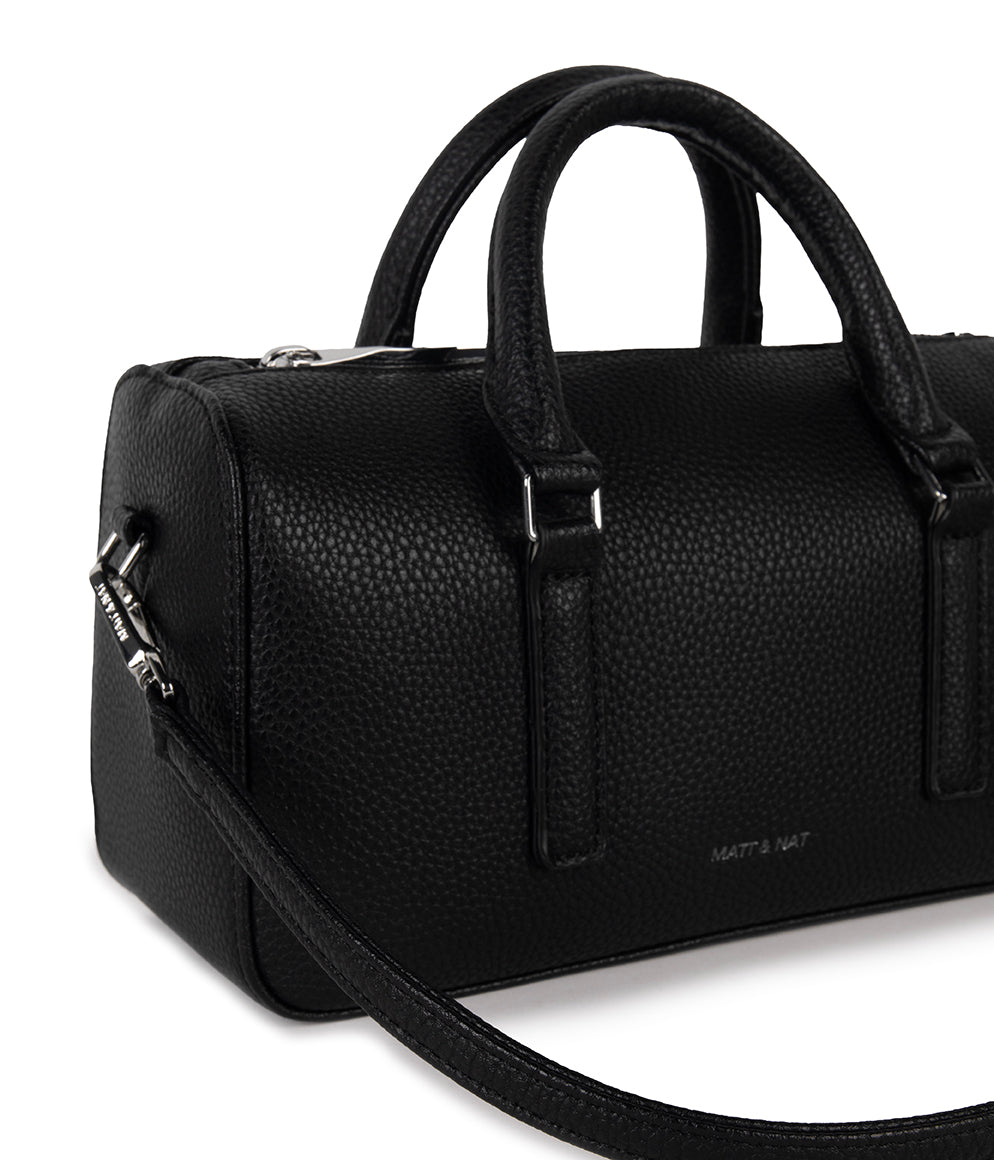 LUCE Vegan Crossbody Bag - Grain | Color: Black - variant::black