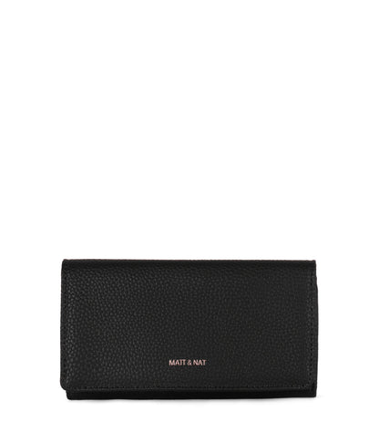 MAIRI Vegan Wallet - Grain | Color: Black - variant::black