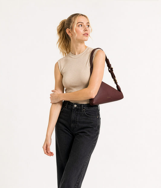 MATINA Vegan shoulder bag - Grain | Color: Cherry - variant::cherry