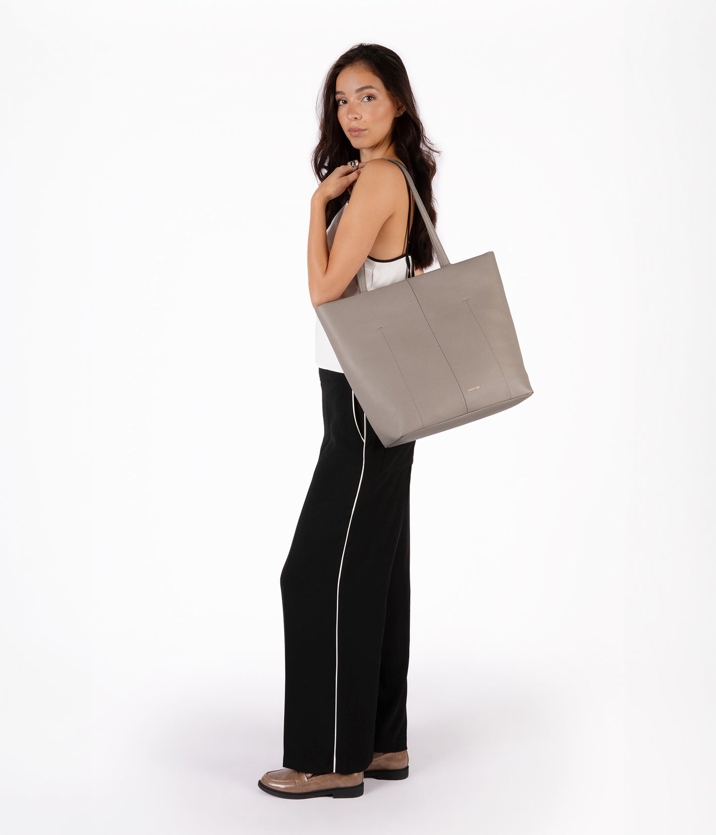 NATALIA Vegan Tote Bag – Grain | Color: Black - variant::black