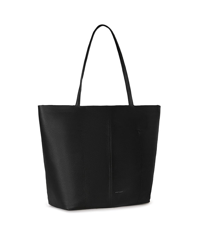 NATALIA Vegan Tote Bag – Grain | Color: Black - variant::black