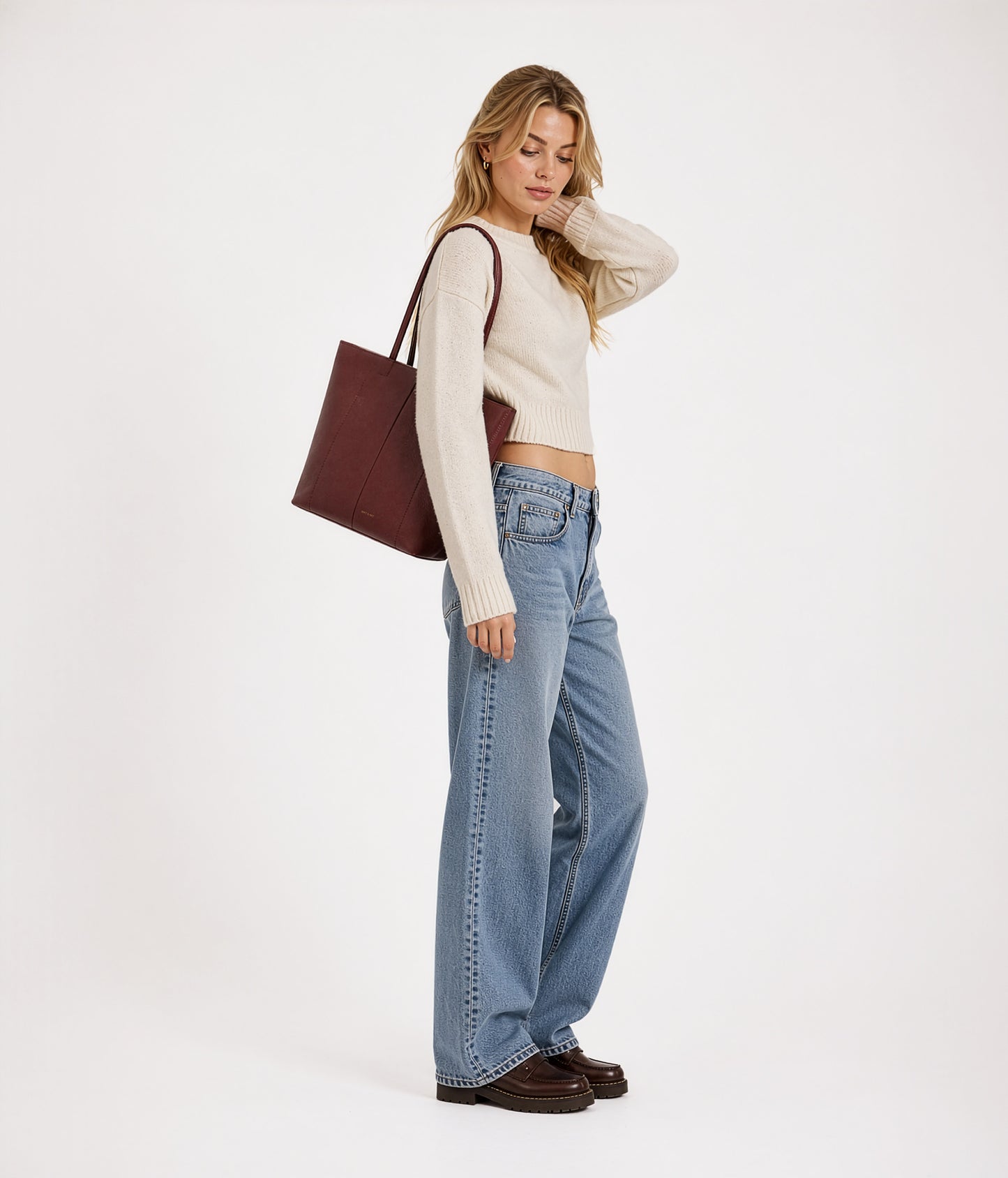 NATALIA Vegan Tote Bag – Grain | Color: Cherry - variant::cherry