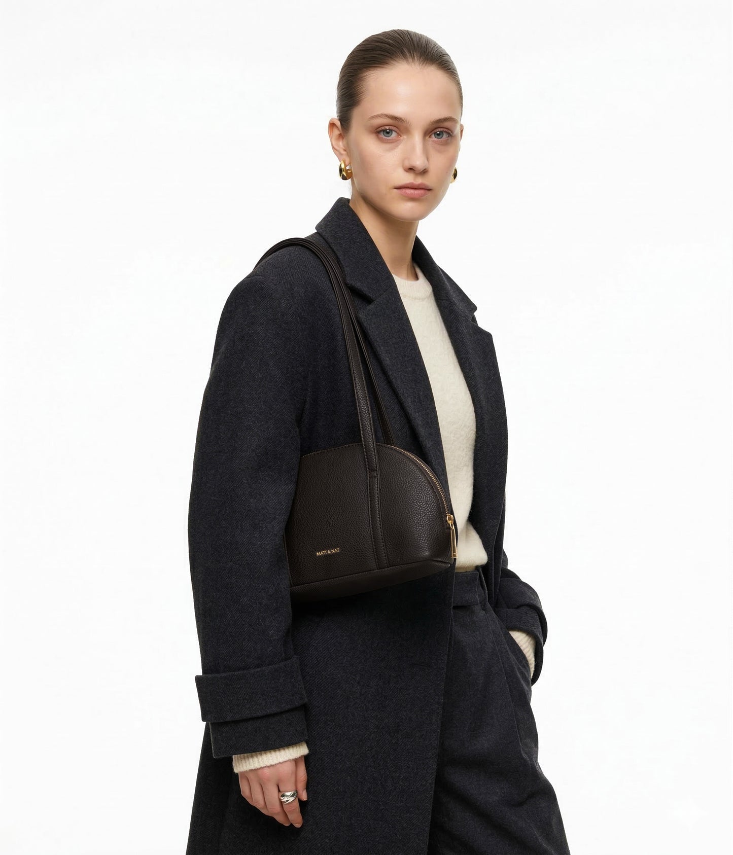 REA Vegan Satchel - Grain | Color: Almond - variant::almond