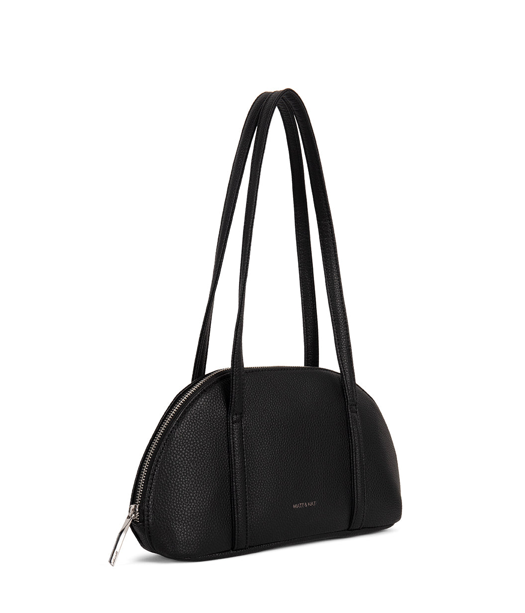 REA Vegan Satchel - Grain | Color: Black - variant::black