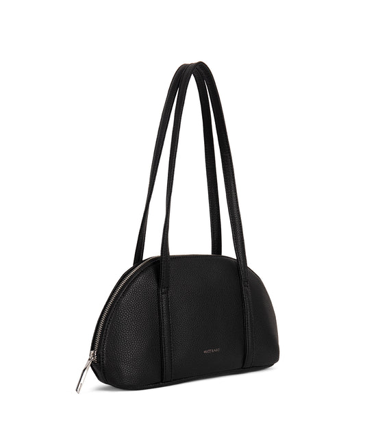 REA Vegan Satchel - Grain | Color: Black - variant::black