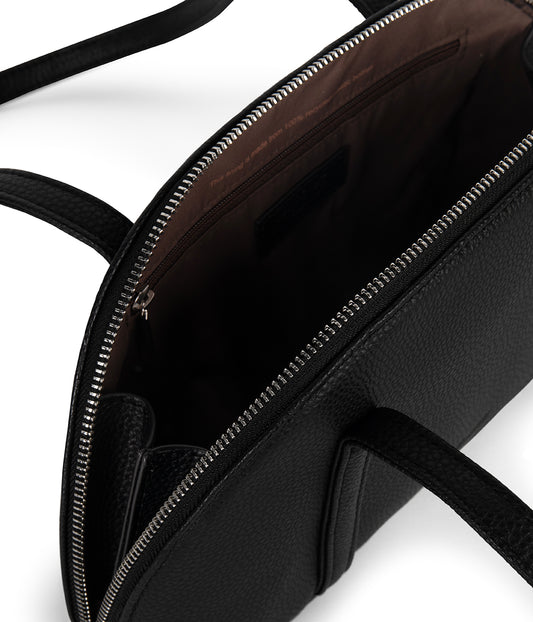 REA Vegan Satchel - Grain | Color: Black - variant::black