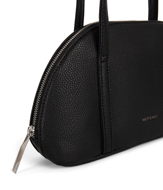REA Vegan Satchel - Grain | Color: Black - variant::black