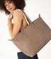 ABBI Vegan Tote Bag - Grain | Color: Black - variant::black