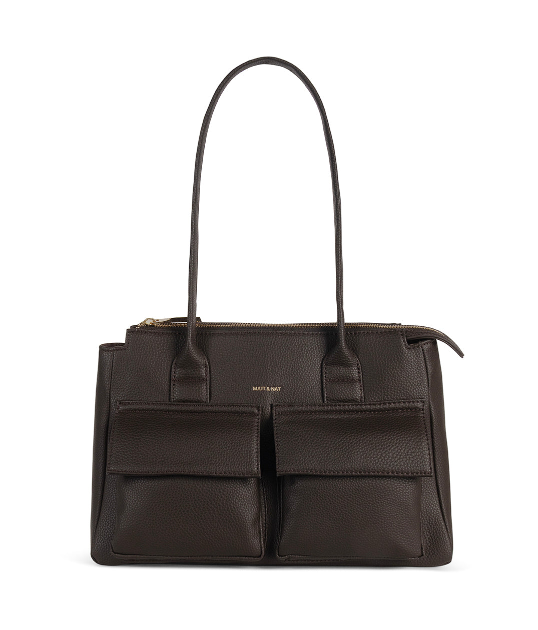 JORDI Vegan Tote Satchel – Grain | Color: Fudge - variant::fudge