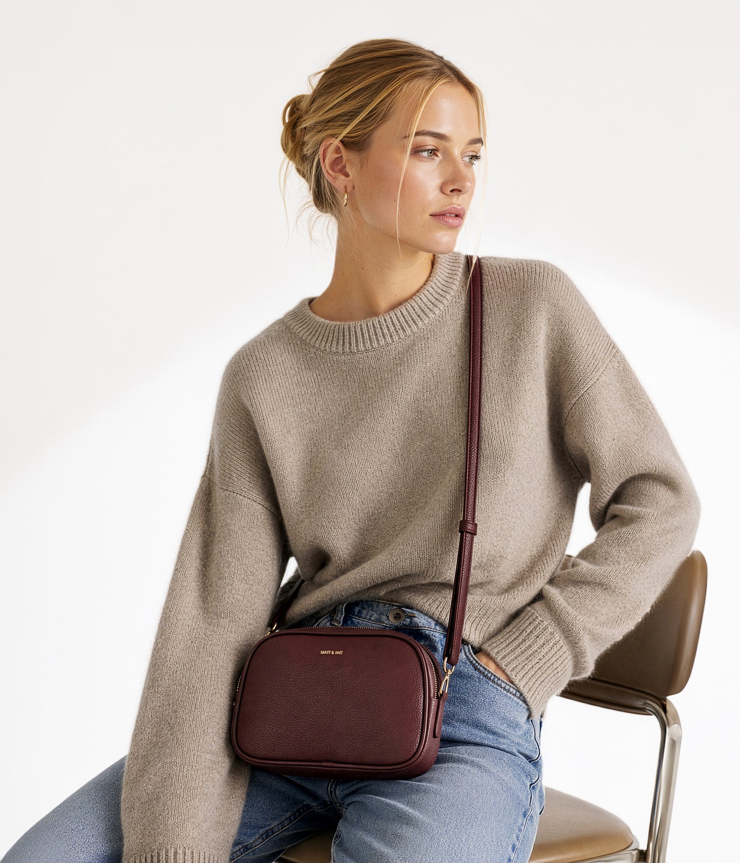 PAIR Vegan Crossbody Bag - Grain | Color: Black - variant::black