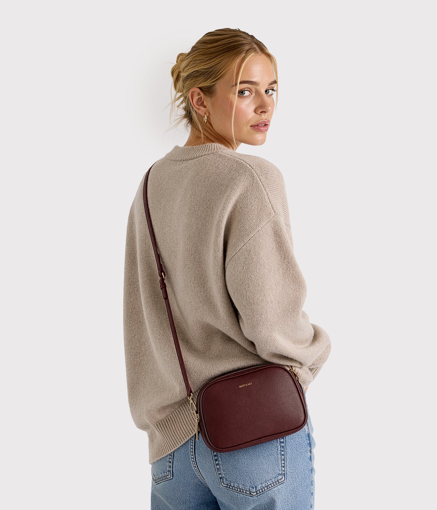 PAIR Vegan Crossbody Bag - Grain | Color: Black - variant::black
