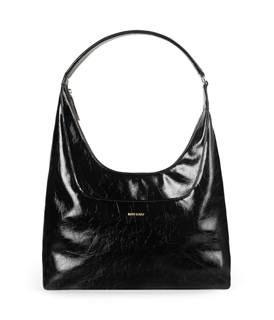 DONNA Vegan Hobo Bag - Groove | Color: Black - variant::black