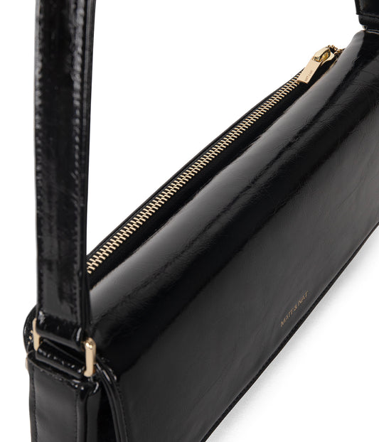 ENA Vegan Shoulder Bag - Groove | Color: Black - variant::black