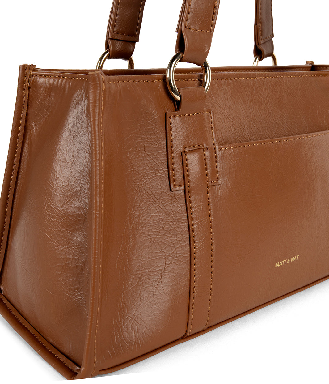 Zaria Vegan Tote Satchel Bag – Theme | Color: Rust - variant::rust
