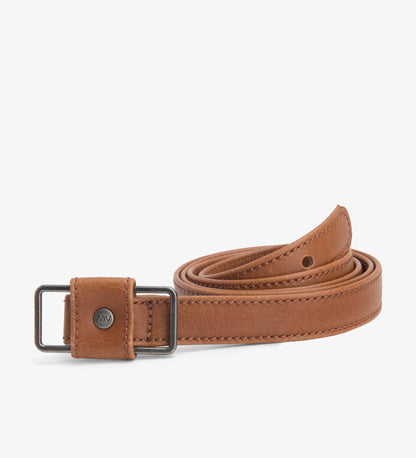 YOKO Women's Vegan Leather Belt | Color: Brown - variant::chili