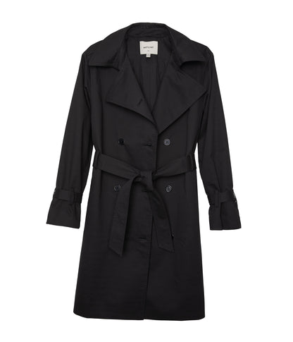 EZRA Vegan Trench Coat | Color: Black - variant::black